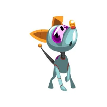 Cute friendly robot dog, artificial intelligence concept vector Illustration on Stock Illustration