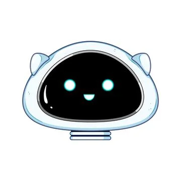 Cute friendly robot head representing artificial intelligence 스톡 일러스트