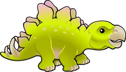 Cute friendly stegosaurus vector illustration Stockillustratie