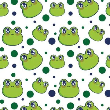 Cute frog adorable pattern vector illustration Stock Illustration