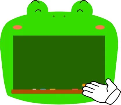 Cute frog blackboard Stock Illustration