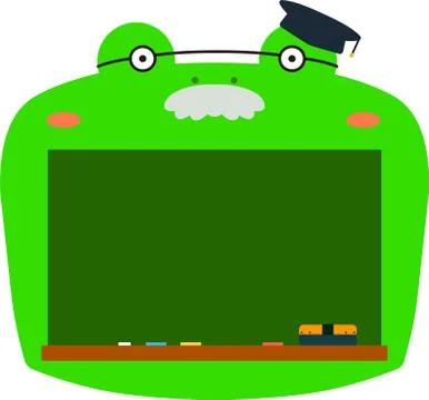 Cute frog blackboard Stock Illustration
