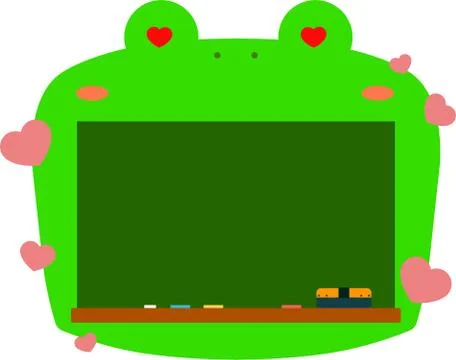 Cute frog blackboard Stock Illustration