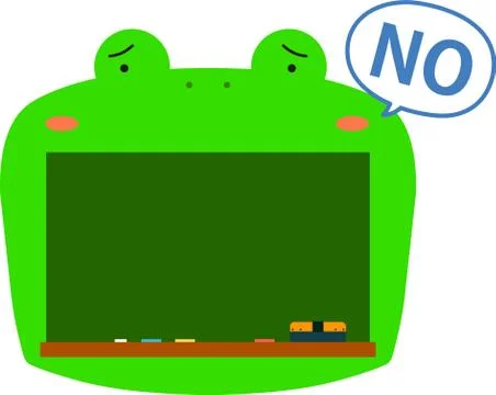 Cute frog blackboard Stock Illustration