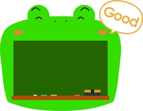 Cute frog blackboard Stock Illustration