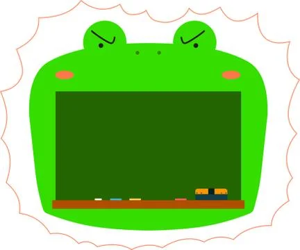 Cute frog blackboard Stock Illustration