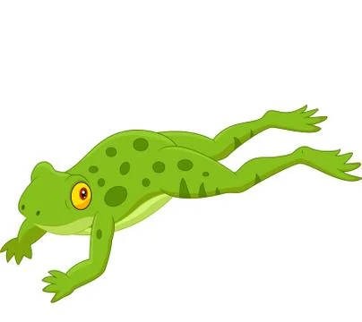 Cute frog cartoon jumping Stock Illustration