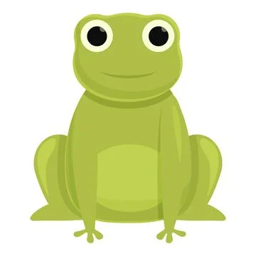 Cute frog icon cartoon vector. Green character Stock Illustration