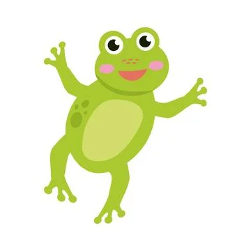 Cute frog jumping Stock Illustration