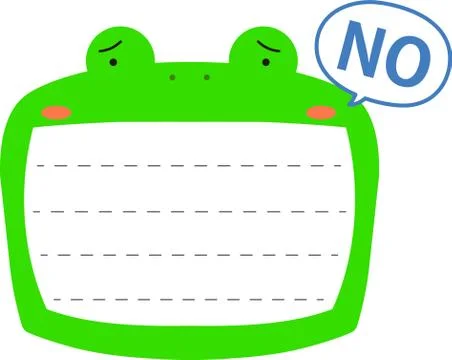 Cute frog noteboard Stock Illustration