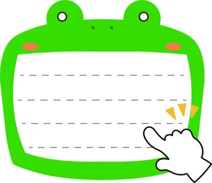 Cute frog noteboard Stock Illustration