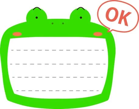 Cute frog noteboard Stock Illustration