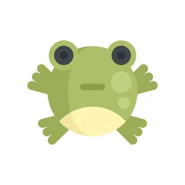 Cute frog toy icon flat isolated vector Stock Illustration