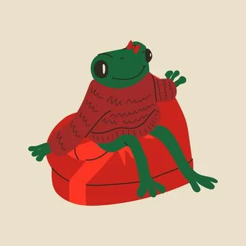 Cute frog with valentines decorations. Vector illustration. Stock-Illustration