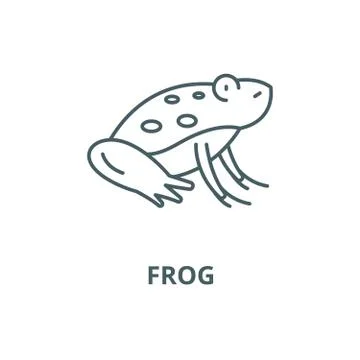 Cute frog vector line icon, linear concept, outline sign, symbol Illustrazione stock
