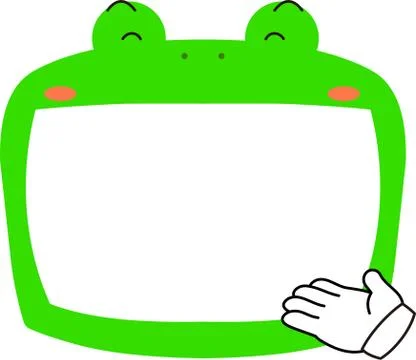 Cute frog whiteboard Stock Illustration