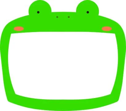 Cute frog whiteboard Stock Illustration