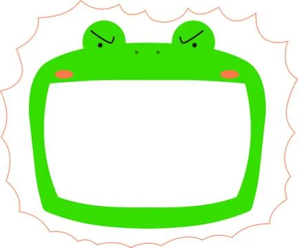 Cute frog whiteboard Stock Illustration