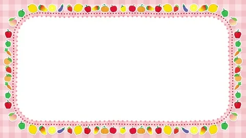 Cute Fruit and Vegetable Notebook Border Animation Loop Stock Footage 345120930