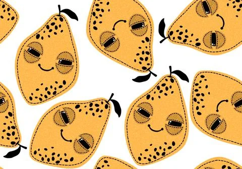 Cute fruit seamless lemon pattern for wrapping paper and fabrics and linens Stock Illustration