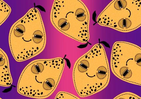 Cute fruit seamless lemon pattern for wrapping paper and fabrics and linens Stock Illustration