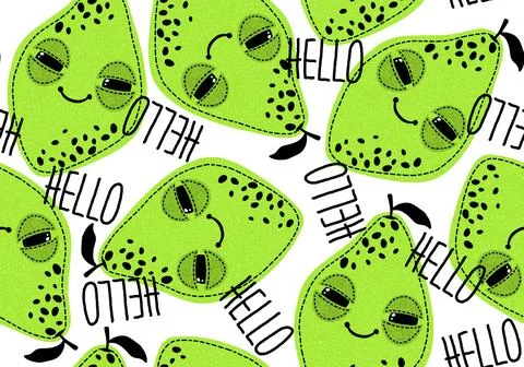 Cute fruit seamless lemon pattern for wrapping paper and fabrics and linens Stock Illustration