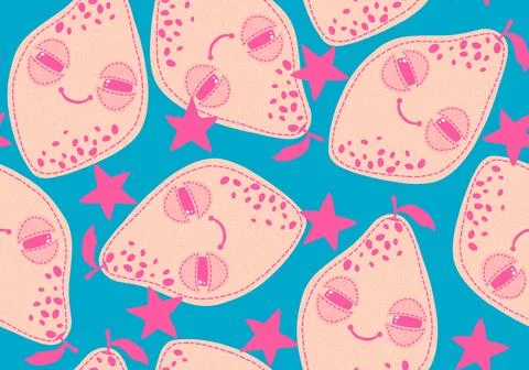 Cute fruit seamless lemon pattern for wrapping paper and fabrics and linens Stock Illustration