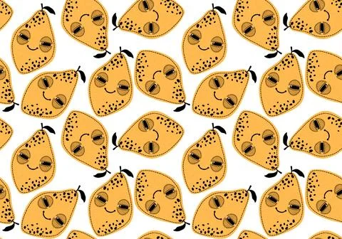 Cute fruit seamless lemon pattern for wrapping paper and fabrics and linens Stock Illustration