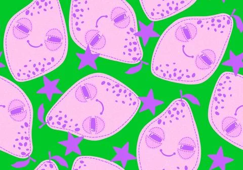 Cute fruit seamless lemon pattern for wrapping paper and fabrics and linens Stock Illustration