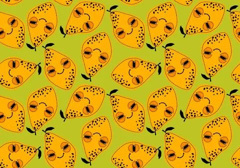 Cute fruit seamless lemon pattern for wrapping paper and fabrics and linens Stock Illustration
