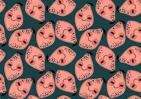 Cute fruit seamless lemon pattern for wrapping paper and fabrics and linens Stock Illustration