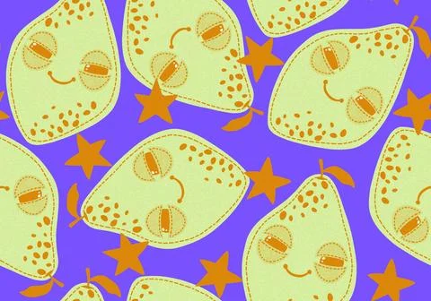 Cute fruit seamless lemon pattern for wrapping paper and fabrics and linens Stock Illustration