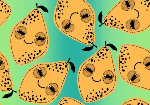 Cute fruit seamless lemon pattern for wrapping paper and fabrics and linens Stock Photos