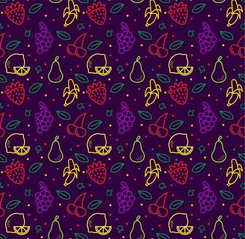 Cute Fruit Summer Seamless Pattern EPS 10 Stock Illustration