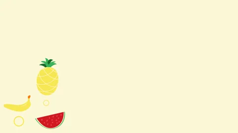Cute Fruits Background With Summer Theme. 4k Animation Stock Footage 283359165