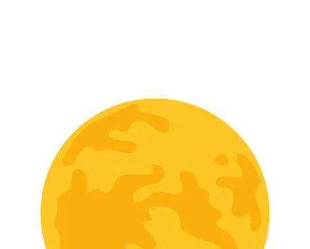 Cute full moon isolated icon Ilustração Stock