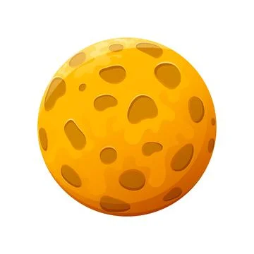 Cute full yellow moon, vector illustration. Earth satellite. Stock Illustration