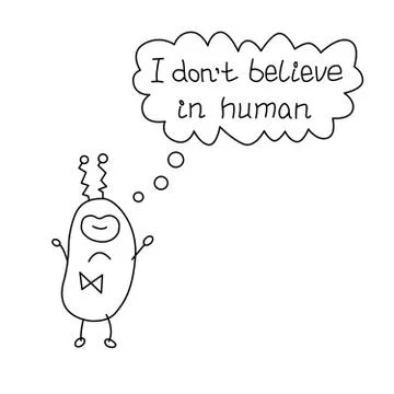Cute funny alien. Design element, icon on the theme of UFO, space. Doodles ve Stock-Illustration
