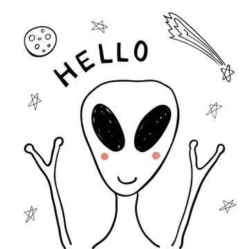Cute funny alien Stock Illustration