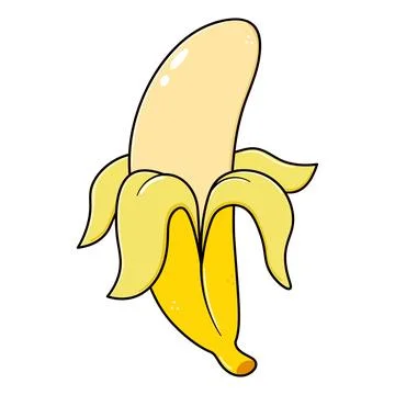 Cute funny Banana character. Vector hand drawn traditional cartoon vintage,.. Stock Illustration