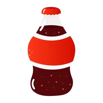 Cute funny bottle cold drink cola character. Vector hand drawn cartoon kawaii Stock Illustration