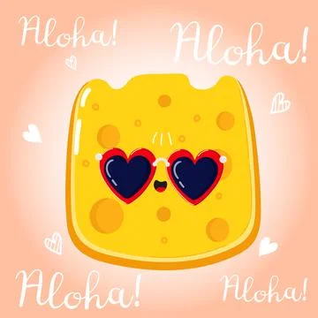 Cute funny Cheese character. Vector hand drawn cartoon kawaii character ill.. Stock Illustration