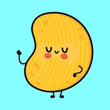 Cute funny chips character. Vector hand drawn cartoon kawaii illustration ico Stock Illustration