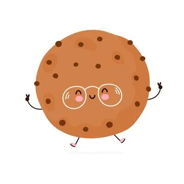 Cute funny Cookie character. Vector hand drawn cartoon kawaii character Stock Illustration