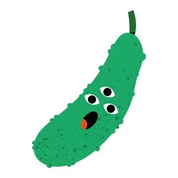 Cute funny Cucumber. Stock Illustration