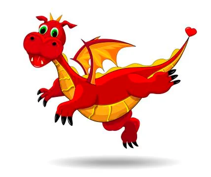 Cute funny dragon Stock Illustration