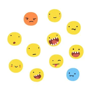 Cute funny emoticons. Stock Illustration