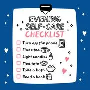 Cute funny self-care to do list, checklist. Vector hand drawn