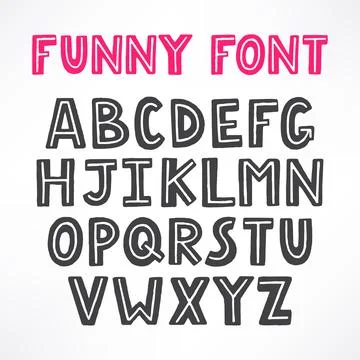 Cute funny font 库存插图
