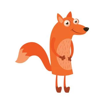 Cute funny fox. Vector animal on a white background Stock Illustration